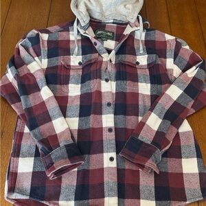 American Eagle Outfitters Plaid Shirt Jacket - Red, White, and Blue